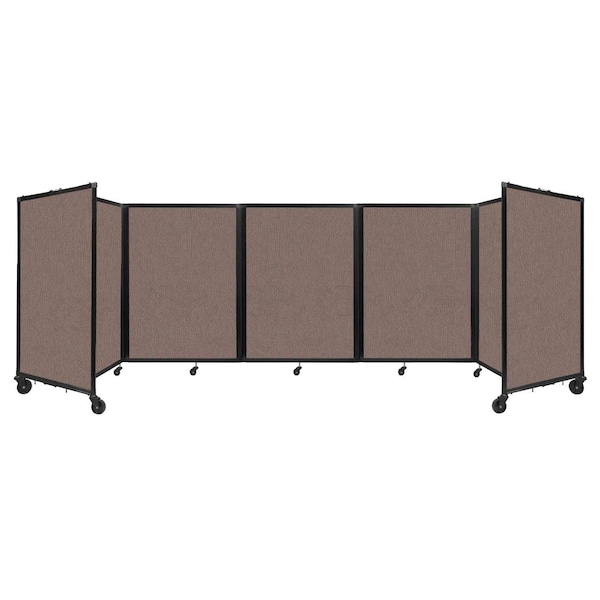 Room Divider 360 Folding Portable Partition 14' x 4' Latte Fabric